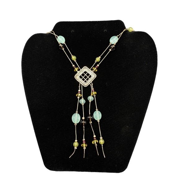 NETA .925 Silver Boho Crystal Beads Artisan Designed Necklace - Picture 10 of 12